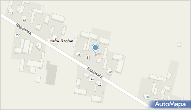 Lisków, Rzgowska, 32, mapa Lisków