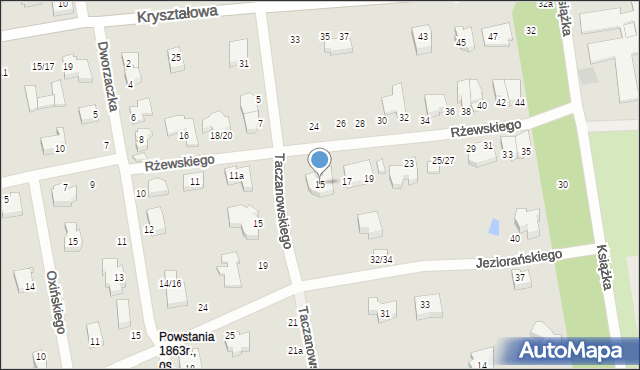 Łódź, Rżewskiego Aleksego, 15, mapa Łodzi