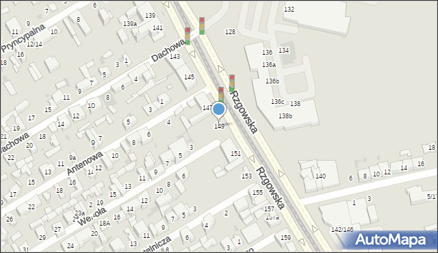 Łódź, Rzgowska, 149, mapa Łodzi