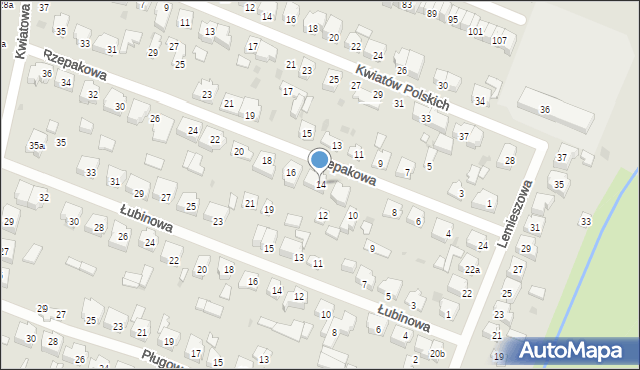 Łódź, Rzepakowa, 14, mapa Łodzi