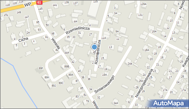 Łomża, Rzemieślnicza, 25A, mapa Łomży