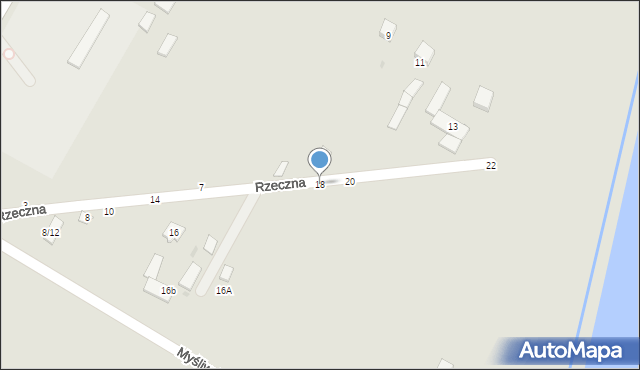 Łosice, Rzeczna, 18, mapa Łosice