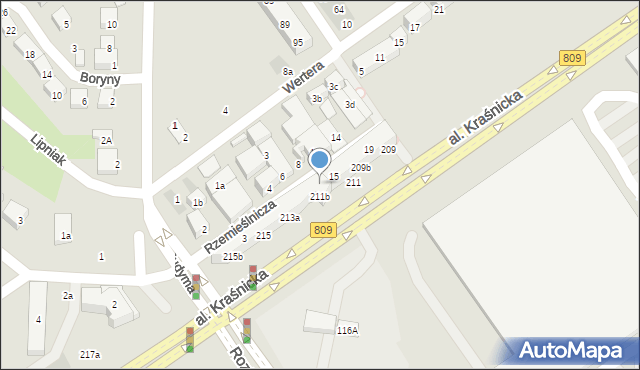 Lublin, Rzemieślnicza, 13, mapa Lublina