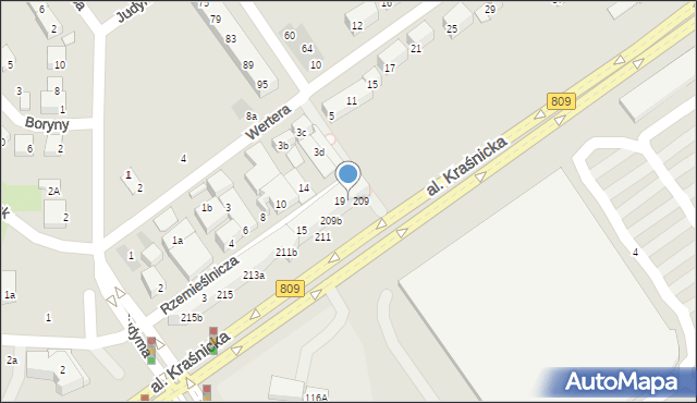 Lublin, Rzemieślnicza, 21, mapa Lublina