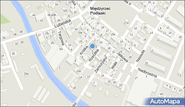 Międzyrzec Podlaski, Rzeczna, 4, mapa Międzyrzec Podlaski