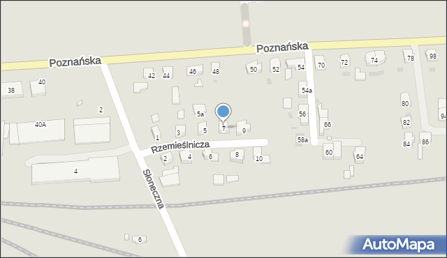 Międzyrzecz, Rzemieślnicza, 7, mapa Międzyrzecz