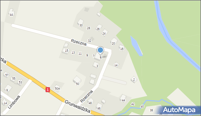 Milówka, Rzeczna, 5, mapa Milówka