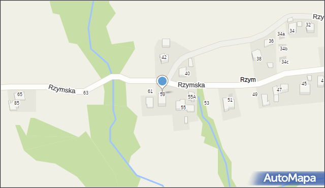 Mogilany, Rzymska, 59, mapa Mogilany