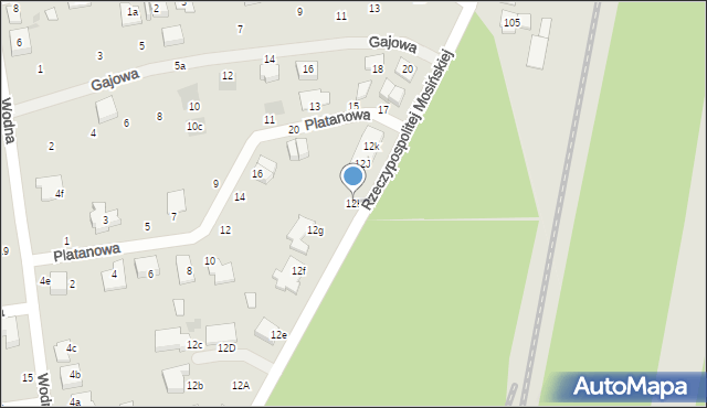 Mosina, Rzeczypospolitej Mosińskiej, 12H, mapa Mosina