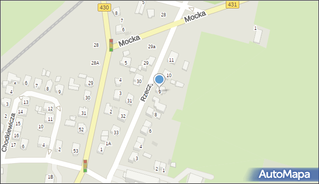 Mosina, Rzeczypospolitej Mosińskiej, 9, mapa Mosina