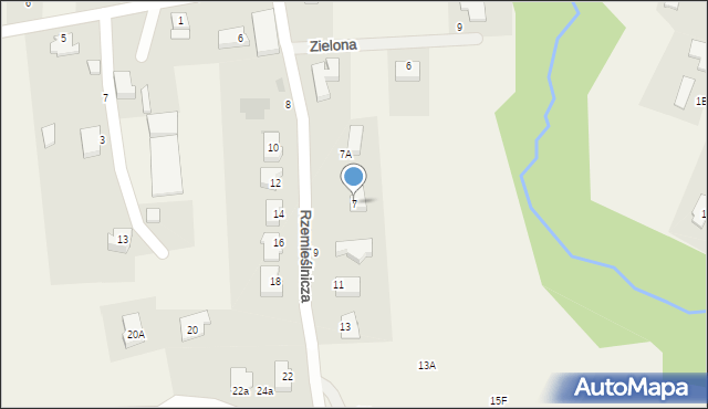 Mścice, Rzemieślnicza, 7, mapa Mścice