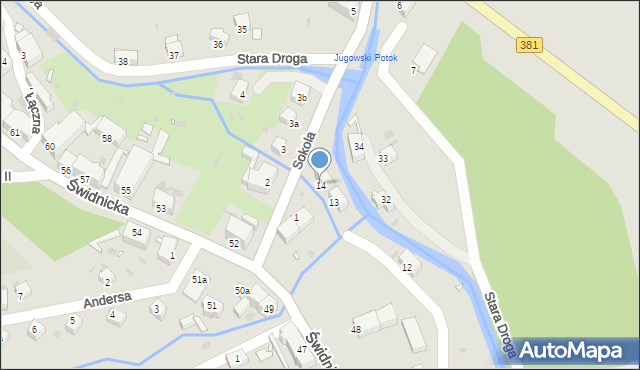 Nowa Ruda, Rzeczna, 14, mapa Nowa Ruda