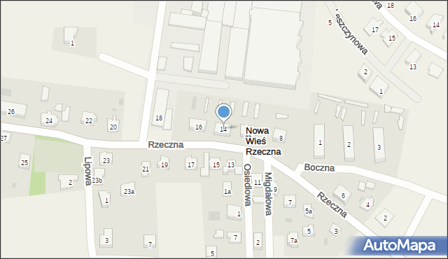 Nowa Wieś Rzeczna, Rzeczna, 14, mapa Nowa Wieś Rzeczna