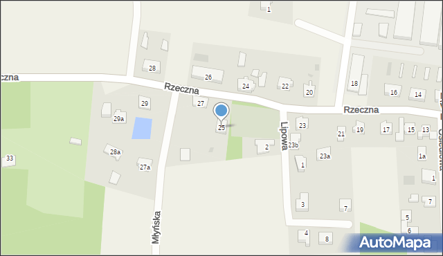 Nowa Wieś Rzeczna, Rzeczna, 25, mapa Nowa Wieś Rzeczna