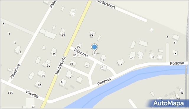 Nowy Dwór Gdański, Rzeczna, 1, mapa Nowy Dwór Gdański