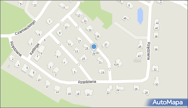 Olsztyn, Rzędziana, 23, mapa Olsztyna