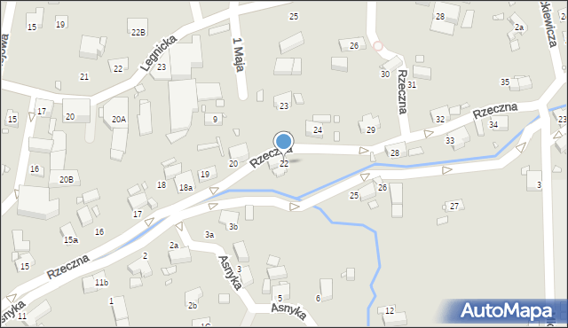 Olszyna, Rzeczna, 22, mapa Olszyna