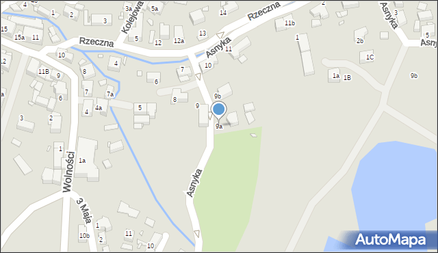 Olszyna, Rzeczna, 9a, mapa Olszyna