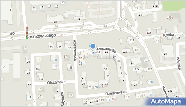 Opole, Rzeszowska, 16, mapa Opola