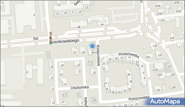 Opole, Rzeszowska, 37, mapa Opola