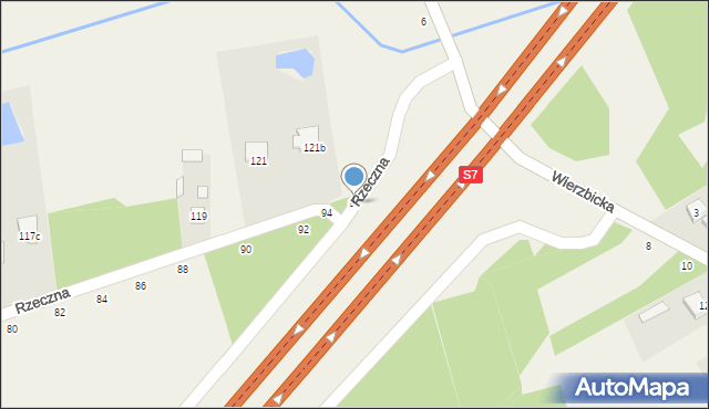 Orońsko, Rzeczna, 96, mapa Orońsko