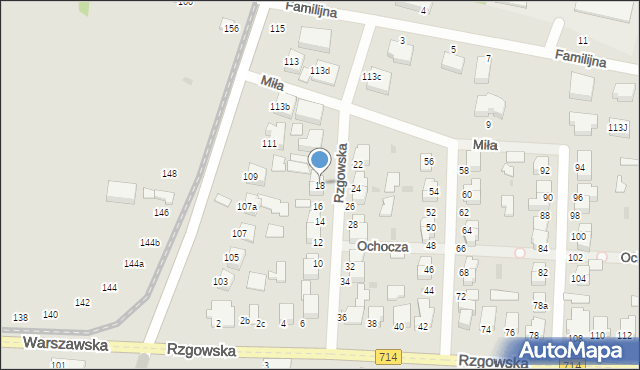 Pabianice, Rzgowska, 18, mapa Pabianic