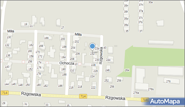 Pabianice, Rzgowska, 232, mapa Pabianic