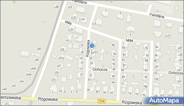 Pabianice, Rzgowska, 24, mapa Pabianic