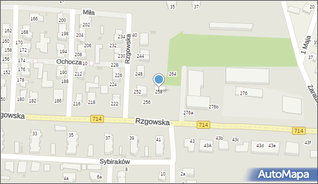 Pabianice, Rzgowska, 258, mapa Pabianic