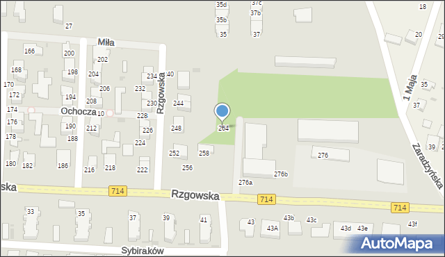 Pabianice, Rzgowska, 264, mapa Pabianic