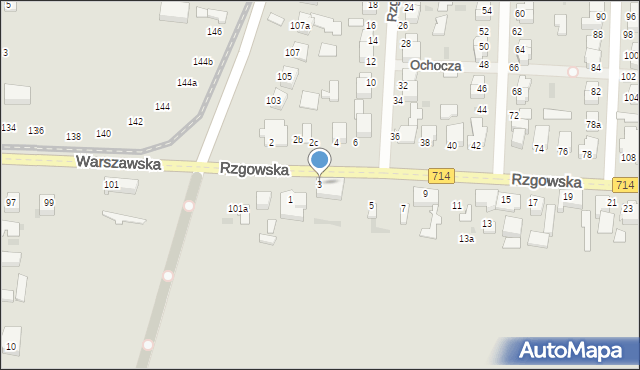 Pabianice, Rzgowska, 3, mapa Pabianic