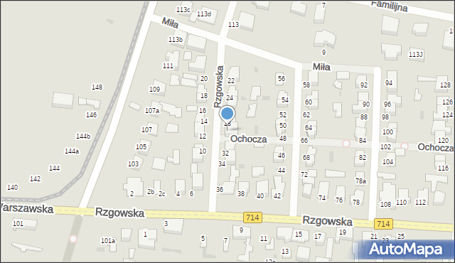Pabianice, Rzgowska, 30, mapa Pabianic
