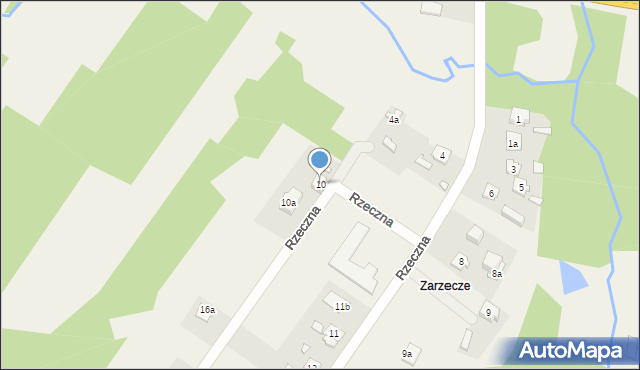 Parszów, Rzeczna, 10, mapa Parszów