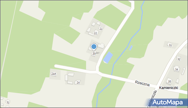 Parszów, Rzeczna, 23, mapa Parszów