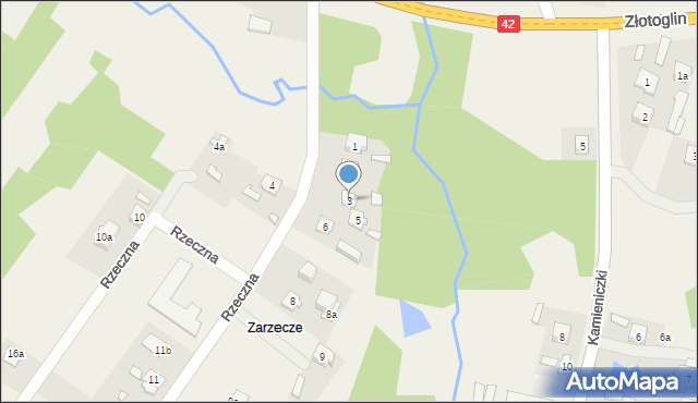 Parszów, Rzeczna, 3, mapa Parszów