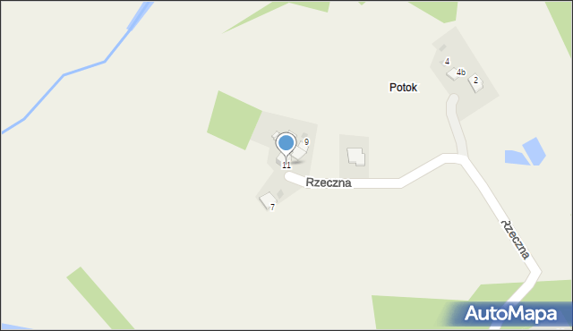 Pielgrzymowice, Rzeczna, 11, mapa Pielgrzymowice