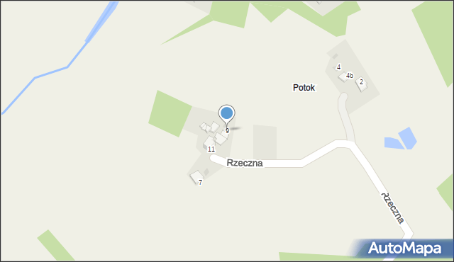 Pielgrzymowice, Rzeczna, 9, mapa Pielgrzymowice