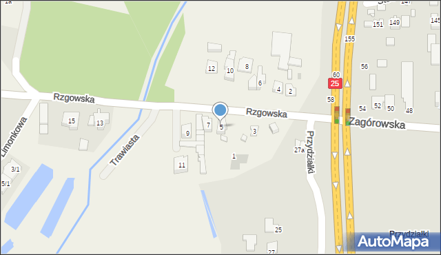 Posoka, Rzgowska, 5, mapa Posoka