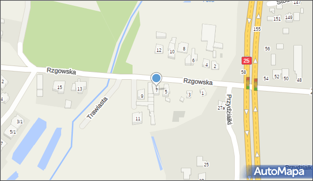 Posoka, Rzgowska, 7, mapa Posoka