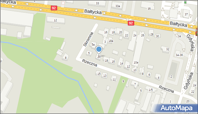 Poznań, Rzeczna, 20, mapa Poznania