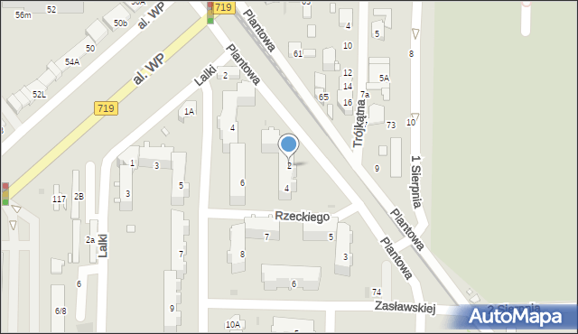 Pruszków, Rzeckiego, 2, mapa Pruszków