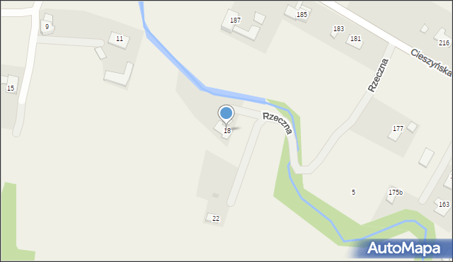 Puńców, Rzeczna, 18, mapa Puńców