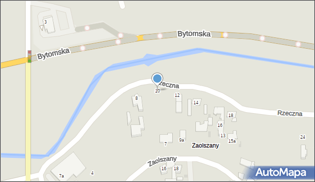 Pyskowice, Rzeczna, 10, mapa Pyskowice