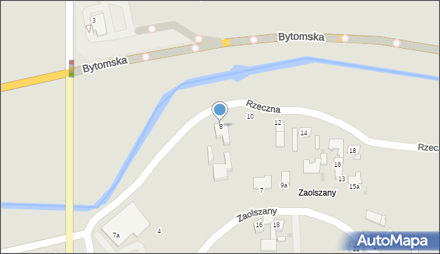 Pyskowice, Rzeczna, 8, mapa Pyskowice