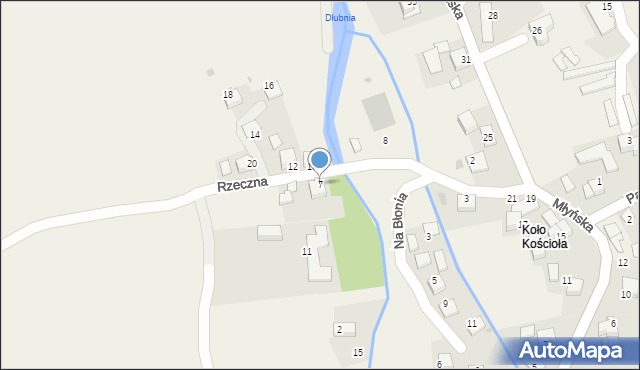 Raciborowice, Rzeczna, 7, mapa Raciborowice