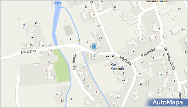 Raciborowice, Rzeczna, 84, mapa Raciborowice