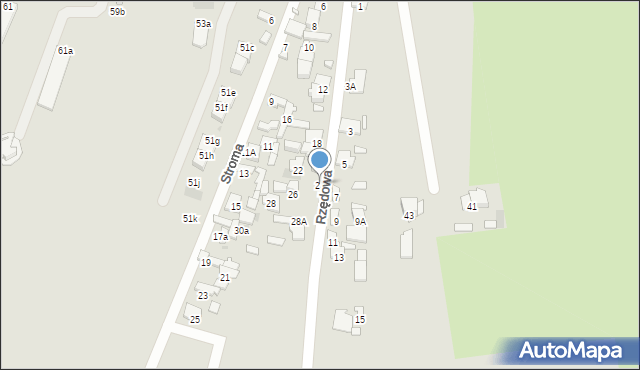 Radom, Rzędowa, 24, mapa Radomia