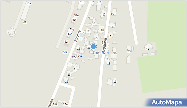 Radom, Rzędowa, 29, mapa Radomia