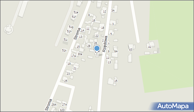 Radom, Rzędowa, 30, mapa Radomia