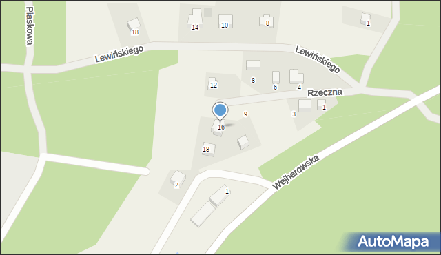 Robakowo, Rzeczna, 16, mapa Robakowo